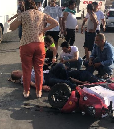 Baba oğul kazada yaralandı