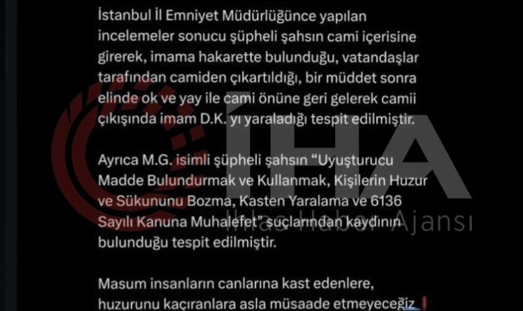 Bağcılar’da okla vurulan imam taburcu oldu: İmamın eşi: "Şükürler olsun, sağlık durumu iyi"