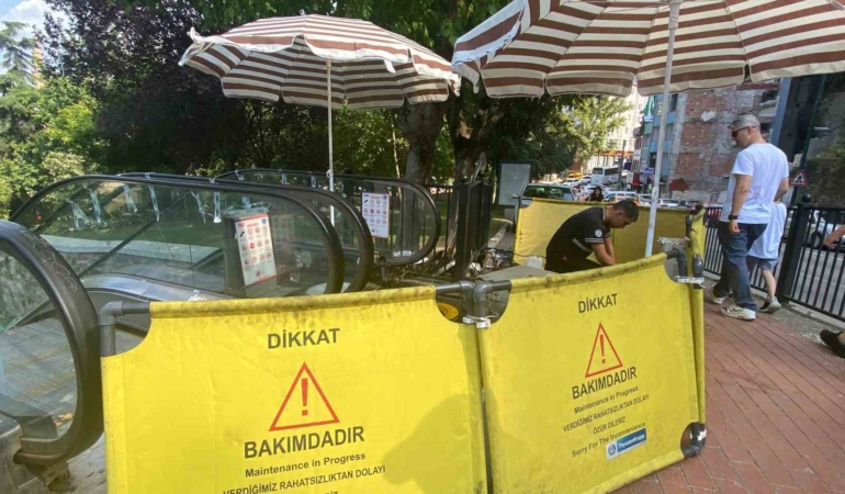 Balibey Han yanındaki yürüyen merdivenlerde çalışmalar sürüyor