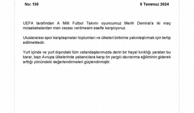 Dışişleri Bakanlığı’ndan Merih Demiral açıklaması