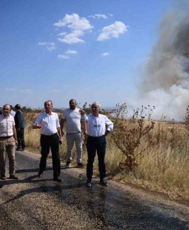 Keşan’da çıkan anız yangını büyüyor