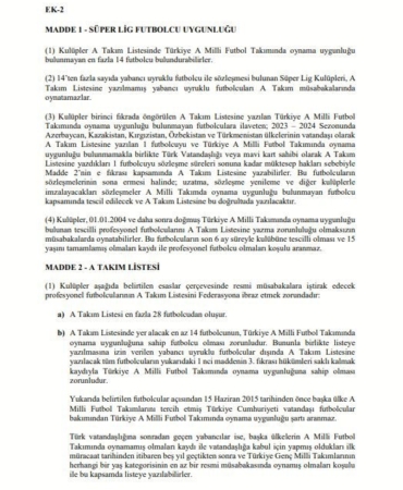 TFF’den mavi kartlı oyuncular hakkında açıklama