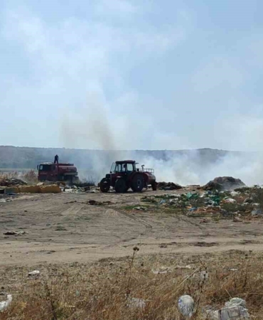 Babaeski’de çöplük alanda yangın