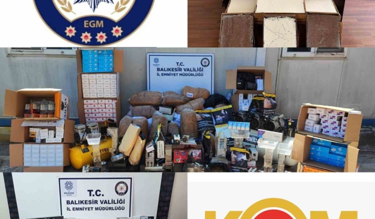 Balıkesir’de kaçak tütün ve kaçak sigara operasyonu: 8 gözaltı