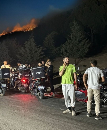 İzmir’deki yangında kuryeler seferber oldu