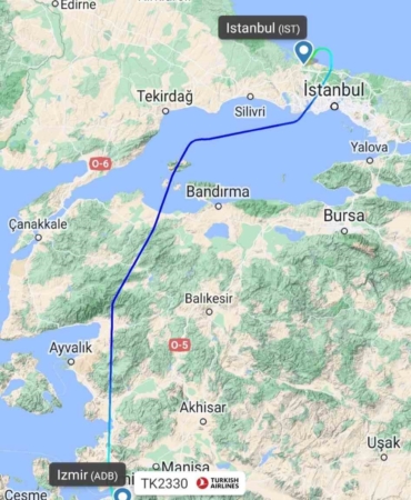 Pist başından rahatsızlanan hasta için döndü