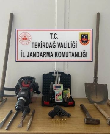 Şarköy’de kaçak kazı operasyonu: 6 şahıs suçüstü yakalandı