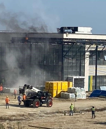 Tekirdağ’da yapımı süren hastanede yangın