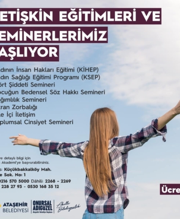 Ataşehir Belediyesi, yetişkinlere yönelik eğitimler ve seminerler düzenleyecek