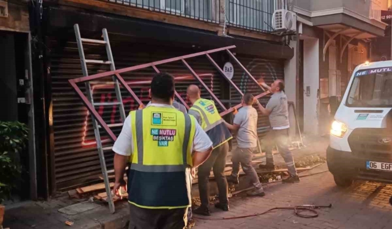 Beşiktaş Belediyesi işgalleri kaldırmaya devam ediyor