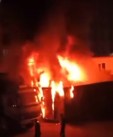 Bursa’da konteynır alev topuna döndü