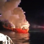 Şile açıklarında gemi yangını