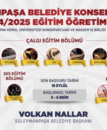 Süleymanpaşa Belediye Konservatuvarı kayıtları başladı