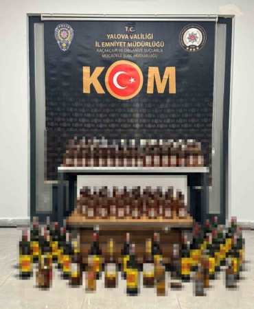 Yalova’da 130 litre kaçak alkol ele geçirildi