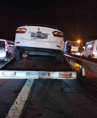 Beykoz’da çekici alev alev yandı