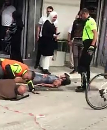 Bisiklet yarışında talihsiz kaza