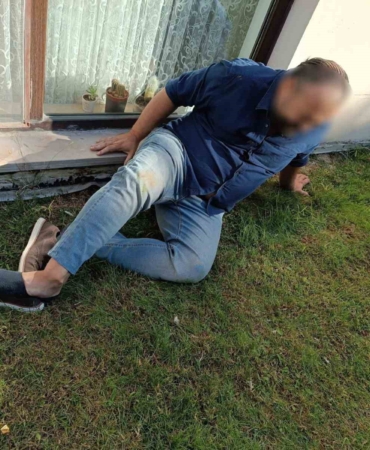 Ekipleri karşısında gören şüpheli camdan atlayıp ayağını kırdı