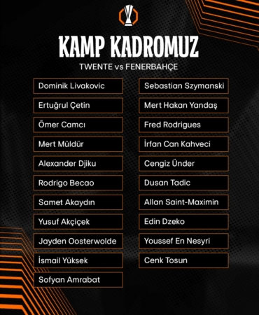 Fenerbahçe’nin, Twente maçı için kamp kadrosu belli oldu