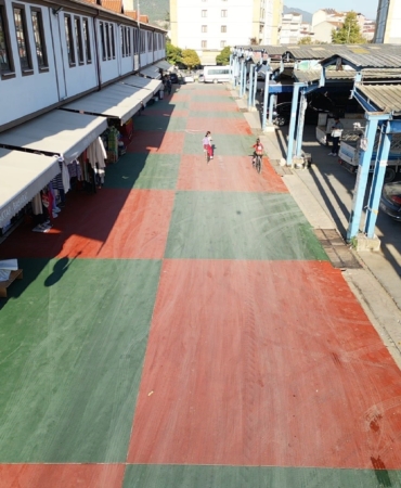 Osmaneli’ne kaydırmaz boya ile yol çalışması yapıldı