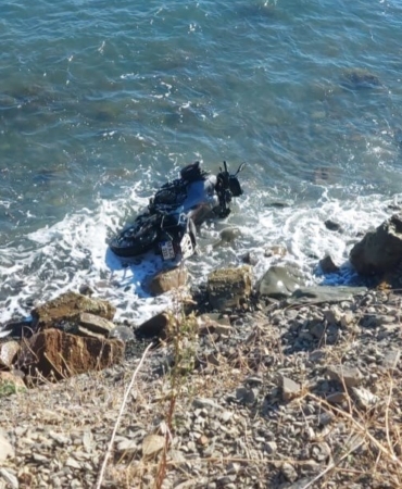 Tekirdağ’da motosikletli denize düştü