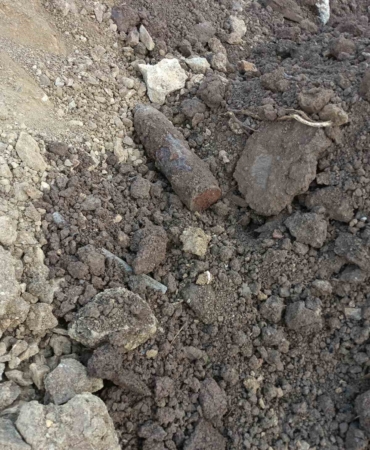 Bursa’da kazı sırasında top mermisi bulundu