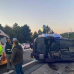 Ümraniye’de otomobil takla attı: 1 yaralı