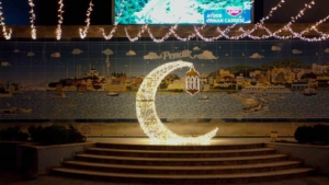 Ramazan ayı için Pendik’te ışıklandırılan caddeler dron ile görüntülendi