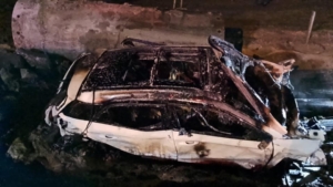 D-100 Karayolu’nda bariyere giren araç alev aldı: 1 ağır yaralı