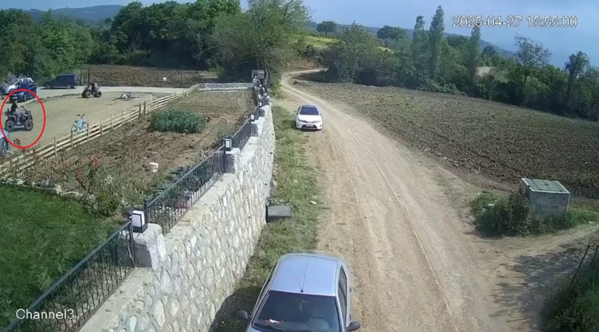 Arazi motosikletinin kaza anı kamerada