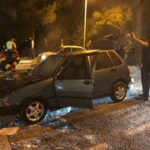Ayvalık’ta araç yangını korkuttu