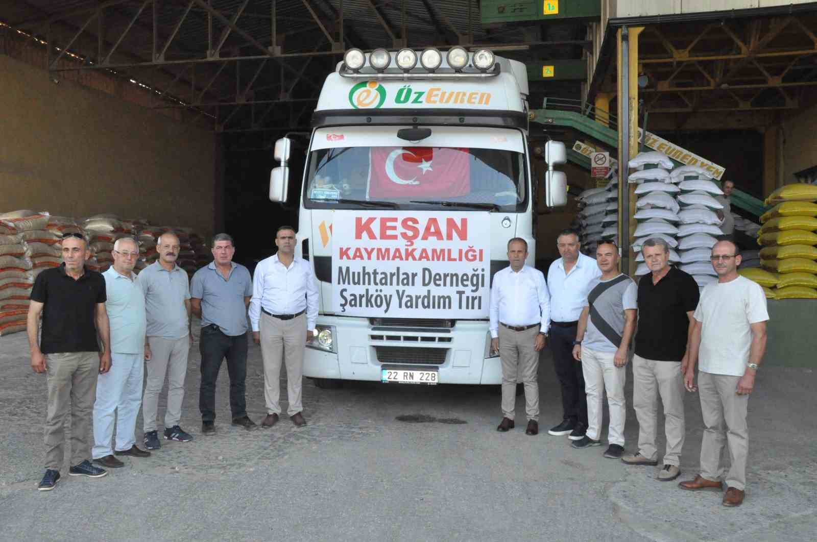 Şarköy’deki yangında zarar gören üreticilere yem yardımı