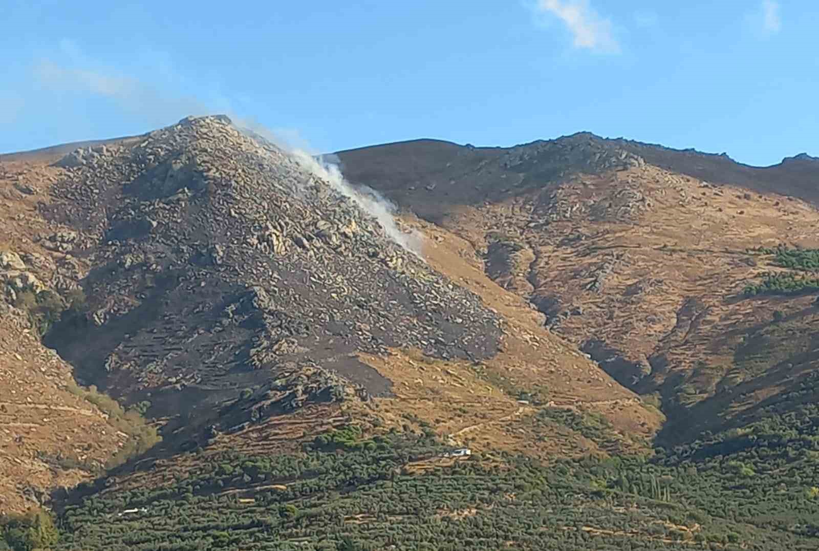Marmara Adası’ndaki arazi yangınında soğutma başladı
