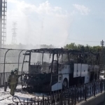 Sultangazi’de servis otobüsü alevlere teslim oldu