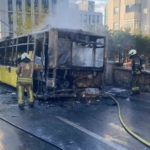 Ümraniye’de İETT otobüsü alev alev yandı