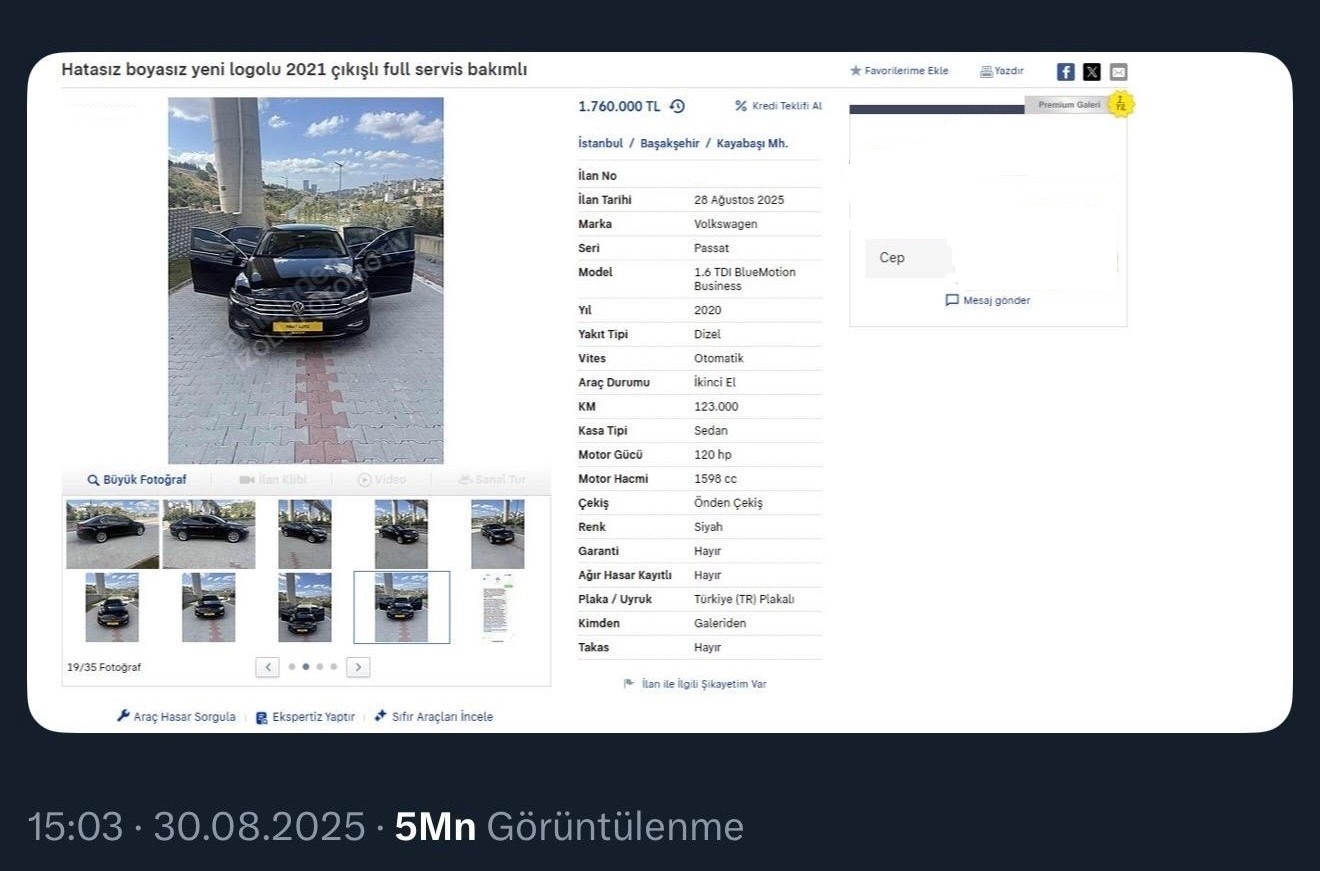 Kilometresi düşürülerek ilana koyulan araca bakanlık müdahale etti