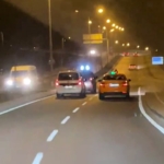 Arnavutköy’de trafikte tehlikeli anlar görüntülendi