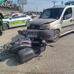 Motosiklet sürücüsü yaralandı