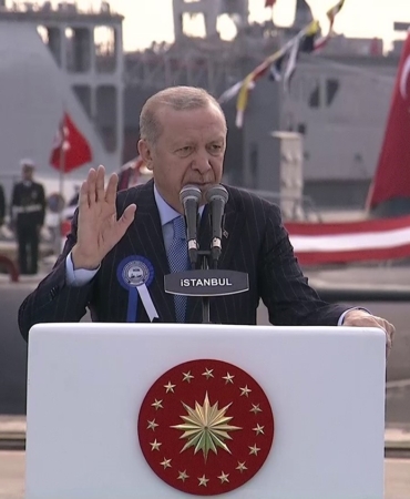 Cumhurbaşkanı Erdoğan: "Dünyada kendi savaş gemisini geliştirip denize indiren 10 ülkeden biri Türkiye’dir"