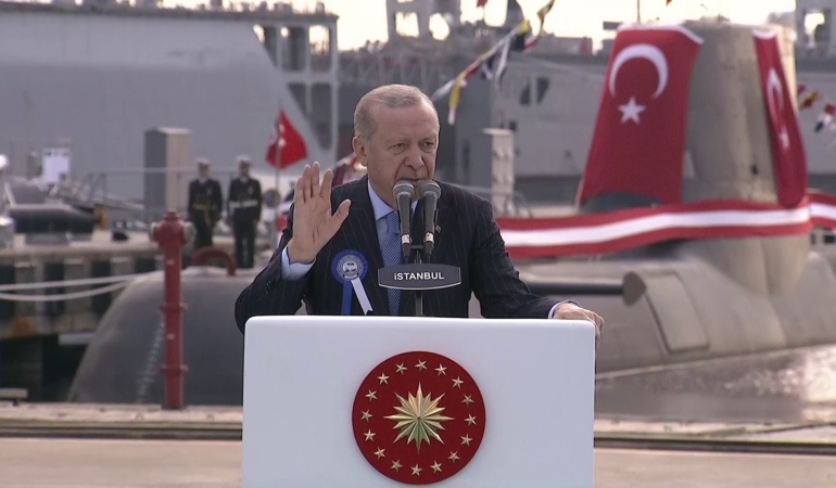Cumhurbaşkanı Erdoğan: "Dünyada kendi savaş gemisini geliştirip denize indiren 10 ülkeden biri Türkiye’dir"