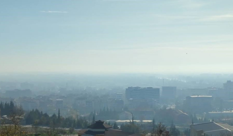 Edirne merkezde hava kirliliği çıplak gözle görüldü