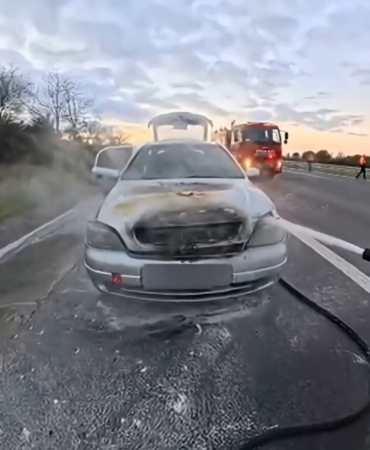 Tekirdağ-Kırklareli sınırında araç yangını: Ekipler zamanla yarıştı