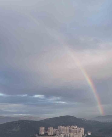 Kestel semalarında gökkuşağı oluştu