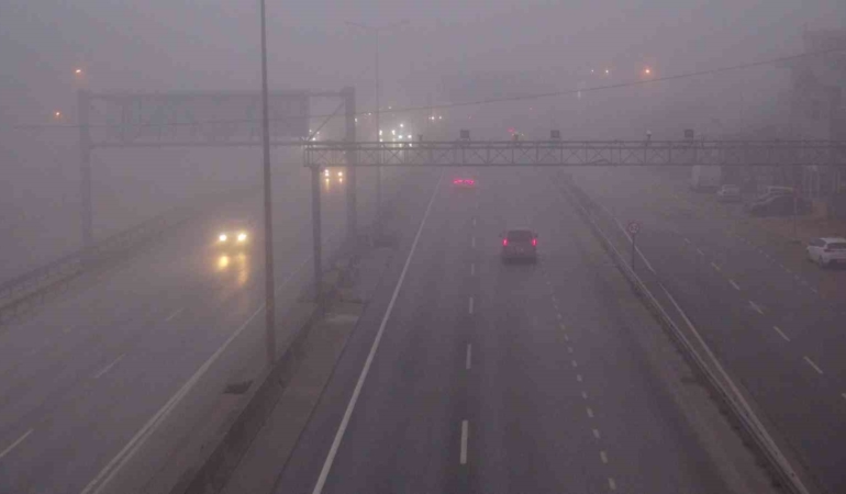 Kocaeli’de yoğun sis trafiği olumsuz etkiledi: Görüş mesafesi 75 metreye düştü