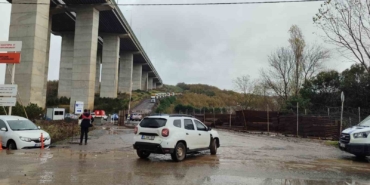 Sarıyer’de Kilyos tüneli inşaatında yağış nedeniyle yol çöktü