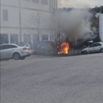 Şile’de seyir halindeki araç alev aldı