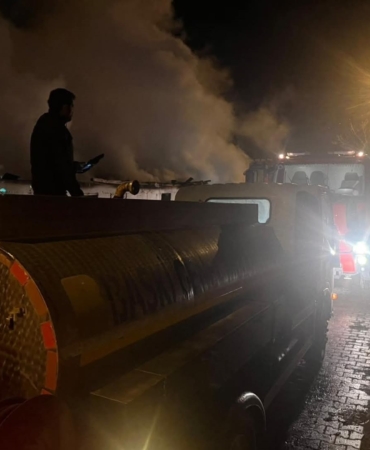 Manyas’ta samanlık yangını söndürüldü