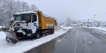 İzmit-Kandıra yolunda kar mesaisi