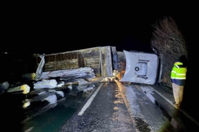 Bilecik’te direksiyon hakimiyetini kaybeden tır sürücüsü kaza yaptı