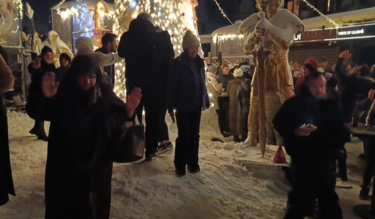 Uludağ’da yılbaşı kutlamasına damga vuran görüntü