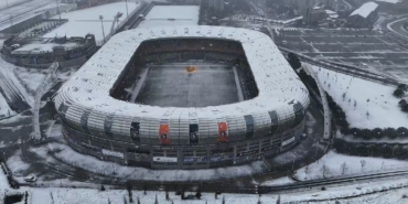 Karla kaplanan Başakşehir havadan görüntülendi